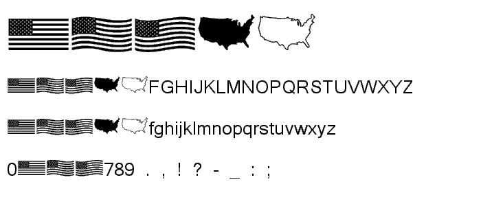 US Flag font